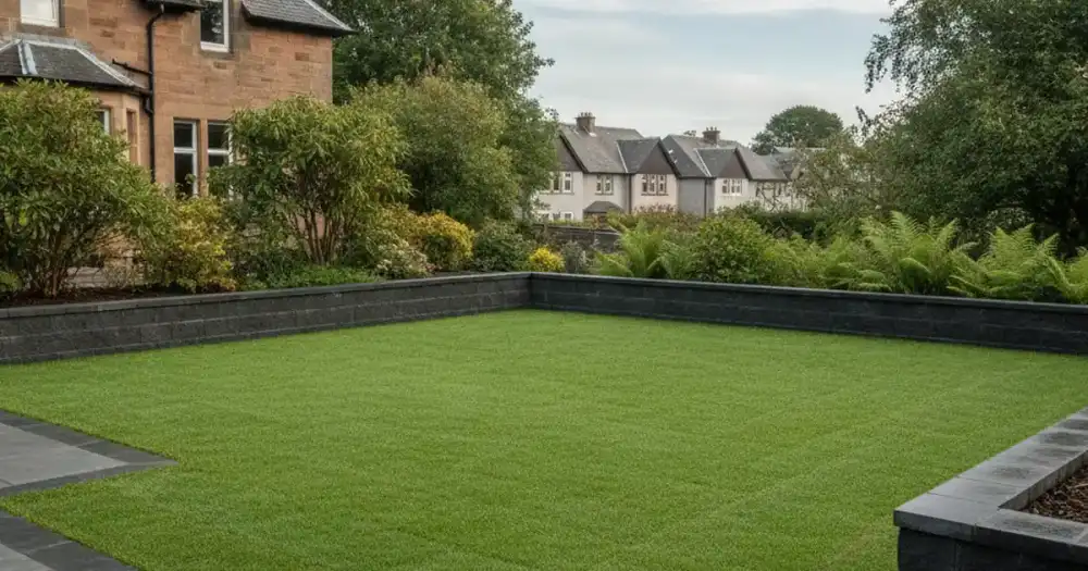 Newly laid lawn in Dalgety Bay by Kingsknowe Building & Landscaping