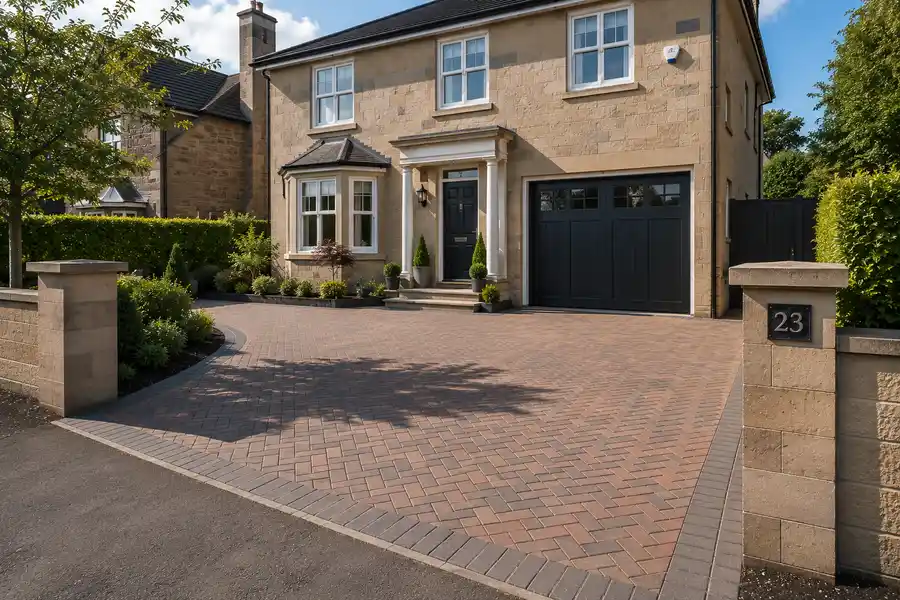 Block-paved driveway and frontage in Dunbar by Kingsknowe Building & Landscaping