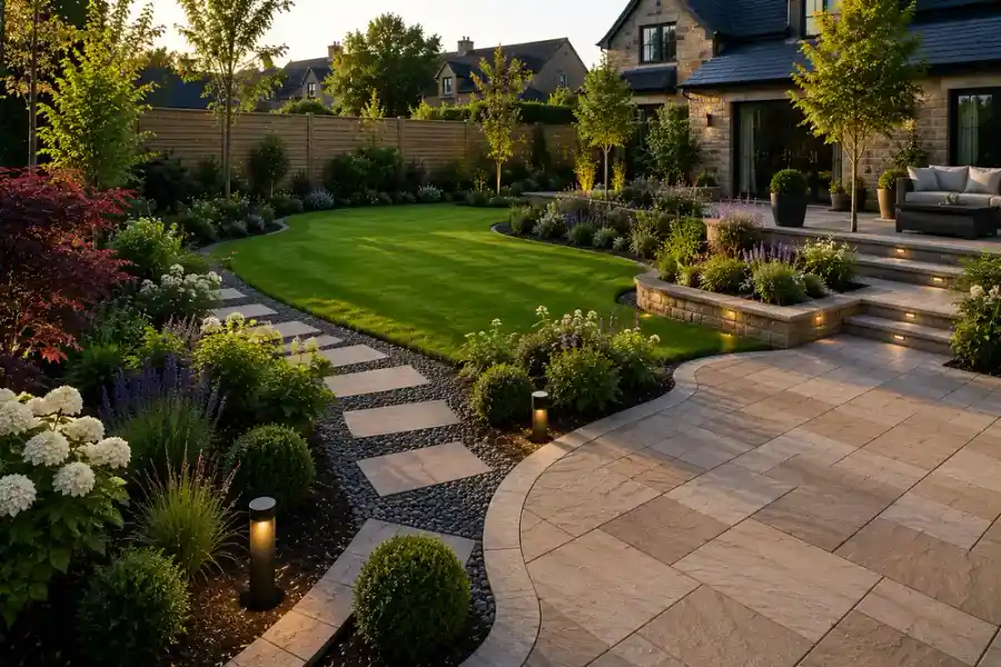 Landscaped garden with paving and planting in Longniddry by Kingsknowe Building & Landscaping